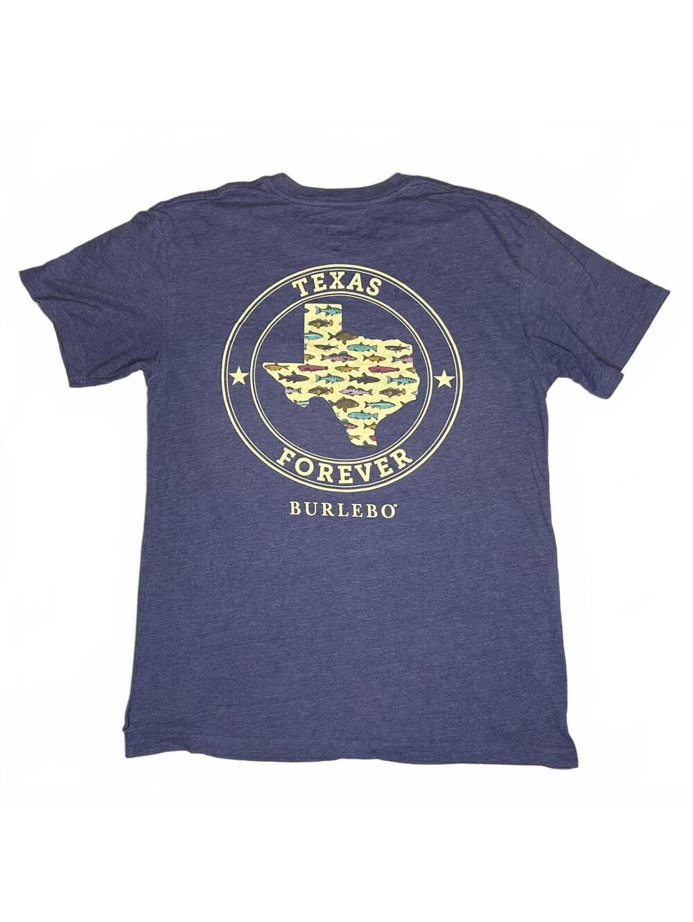 Burlebo Texas Forever Graphic T-Shirt Blue Size Medium